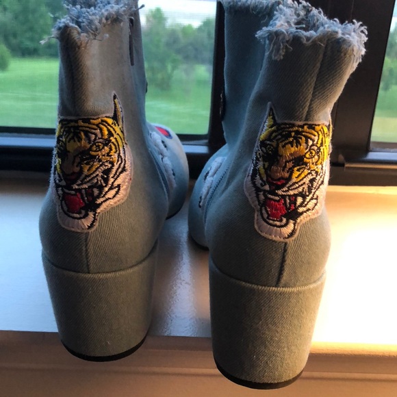 Denim patchwork booties - Picture 4 of 4